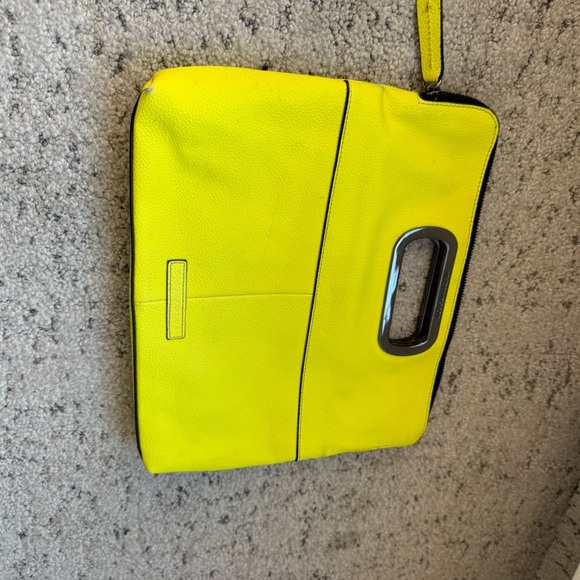 BCBGMaxAzria Bold Yellow Wristlet neon in Great condition minor marks see pics - Picture 8 of 16
